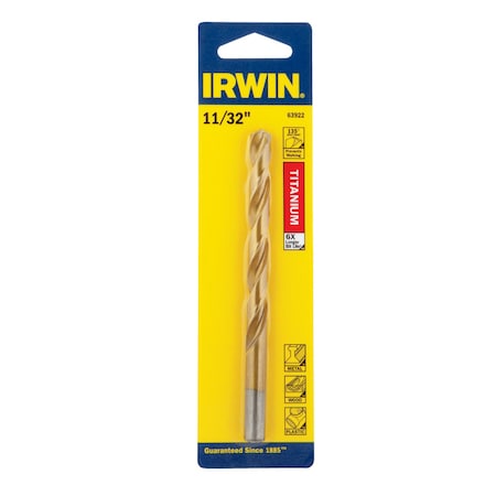Irwin Irwin 11/32 in. X 4-3/4 in. L High Speed Steel Drill Bit Straight Shank 1 pc 63922